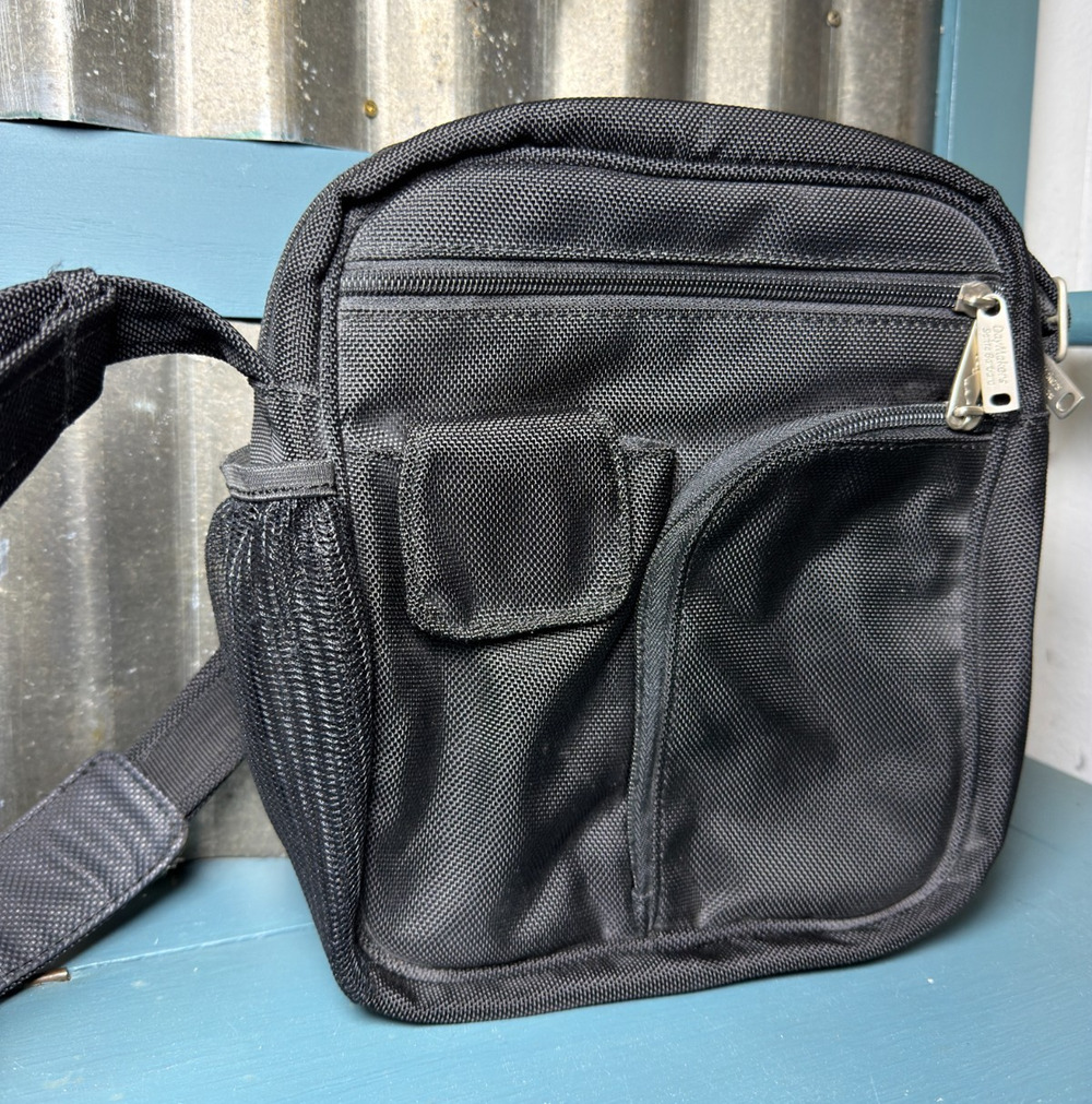 Daymakers of Santa Barbara Black Anti-Theft Ballistic Nylon Crossbody Travel Bag